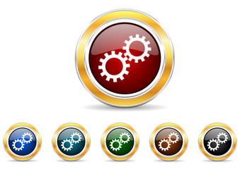 gears icon vector set