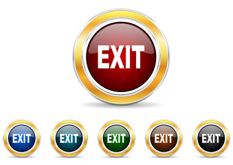 exit icon vector set