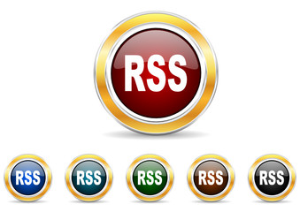 rss icon vector set