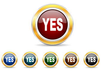 yes icon vector set