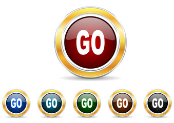 go icon vector set