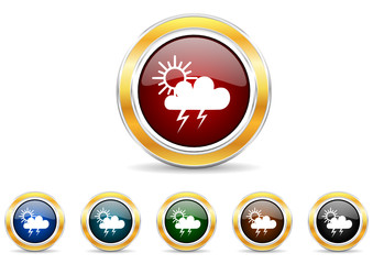 storm icon vector set