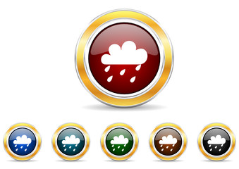 rain icon vector set