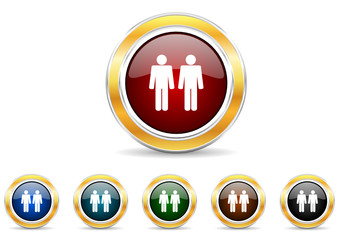 couple icon vector set