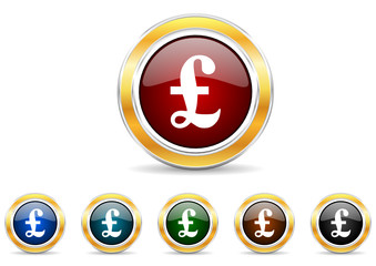 Obraz premium pound icon vector set