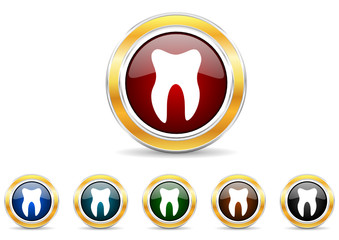 tooth icon vector set