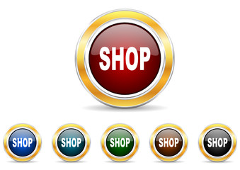 shop icon vector set