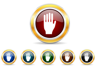 stop icon vector set