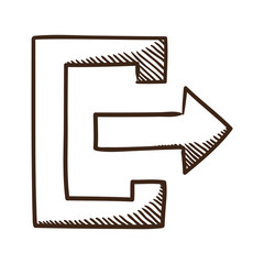 Exit symbol.