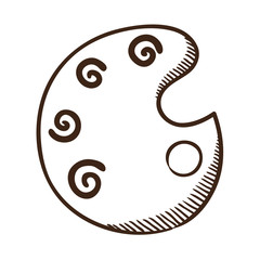 Art palette with paints. Color balance symbol.