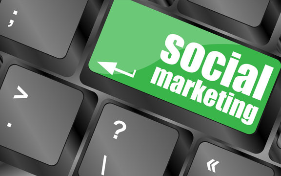 social marketing or internet marketing concepts, key of keyboard
