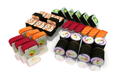 Sushi, surimi, giapponese, pesce, riso