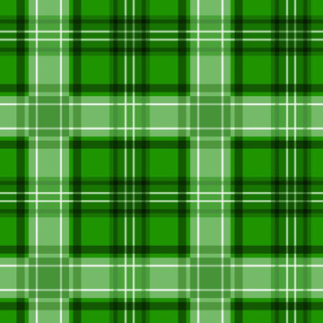 Green Tartan Texture. Vector Seamless Pattern.