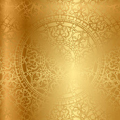 Vector gold background with floral decoration