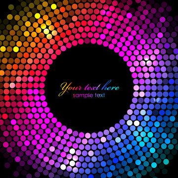 Vector colorful disco lights frame