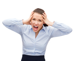 angry screaming businesswoman