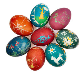 Isolated Easter eggs