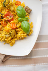 basmati rice with vegetables and chicken