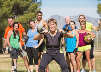 Fit Mature Woman Lifting Weights