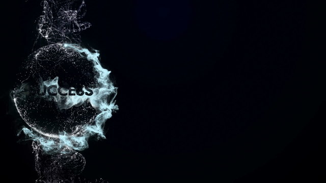 Success Text in Particles