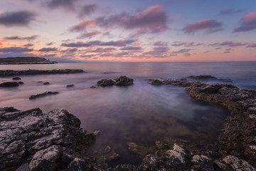 Sunset on the beach. Crimea, Sevastopol, Ukraine