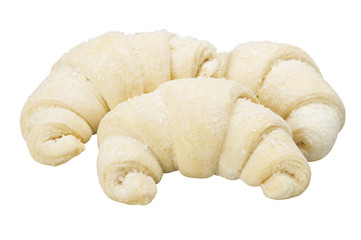 Frozen brioches ready to oven on the white