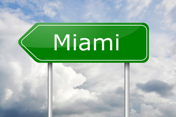 Road sign Miami