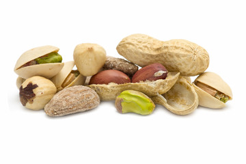 nuts on white background
