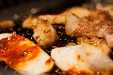 Flames Grilling a Steak on the BBQ.