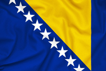 Fabric texture of the Bosnia-Herzegovina flag