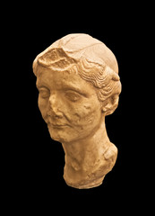 Antique Greek bust in the Ampurias ruins, Spain