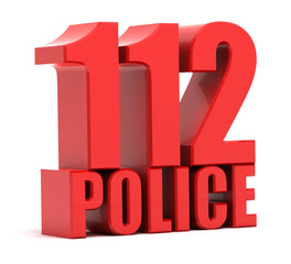 112 police call 3d text