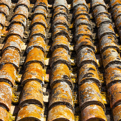 background of old roof tiles