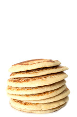 stack of pancakes isolated on white background