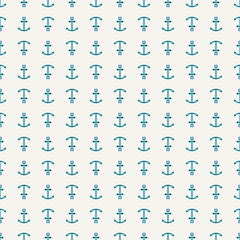Seamless pattern of anchors, endless sea background