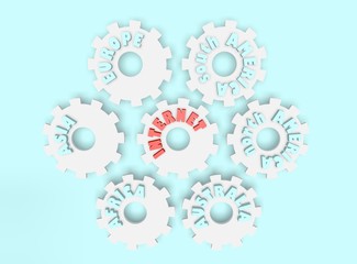 internet icon and gears