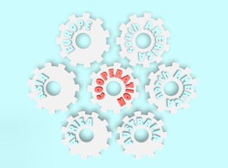 cooperation icon and gears