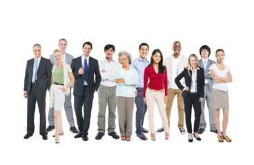 Obraz premium Group of Diverse Occupational People on White Background