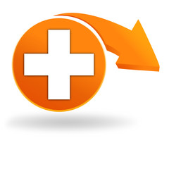 secours sur bouton orange