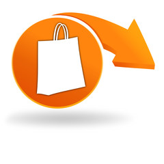 panier sur bouton orange