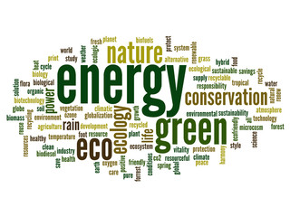 Fototapeta premium Conceptual energy or ecology word cloud