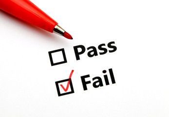 Pass or fail with red pen