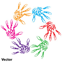 Vector conceptual child hand circle