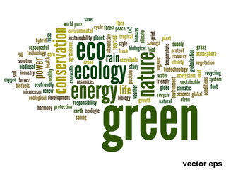 Vector conceptual ecology word cloud