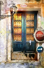 Raamstickers Venetiaanse oude deur © Rosario Rizzo