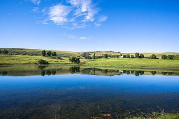 Lake Water Blue Green Mountain Landscape