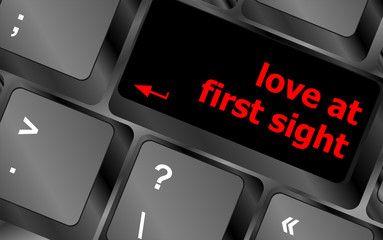 love at first sight, keyboard with computer key button