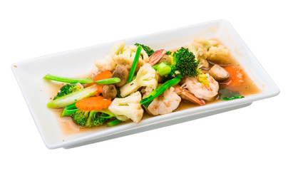 Shrimps with vegetables