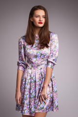 Girl in dress. Beautiful. New fashion.