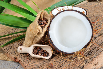 fresh coconut sliced